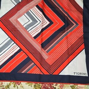 Fiorini Geometric Red and Blue Scarf